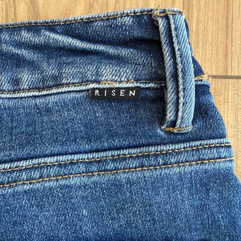 Wide Leg Women's Jeans - Dark Blue Flare - Picture 8 of 8